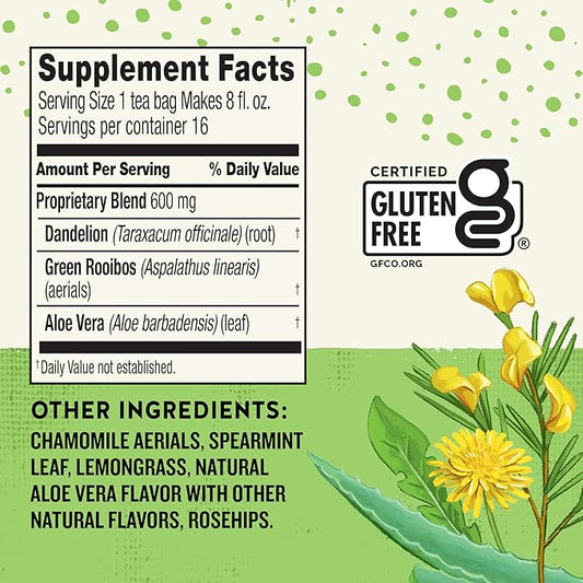 Celestial Seasonings Detox Blend Dandelion Wellness Tea, Caffeine Free, 16 Tea Bags Box