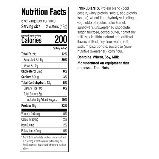WonderSlim Protein Wafer Snack Bar, Mocha, 200 Calories, 15g Protein, 0mg Cholesterol (5ct)
