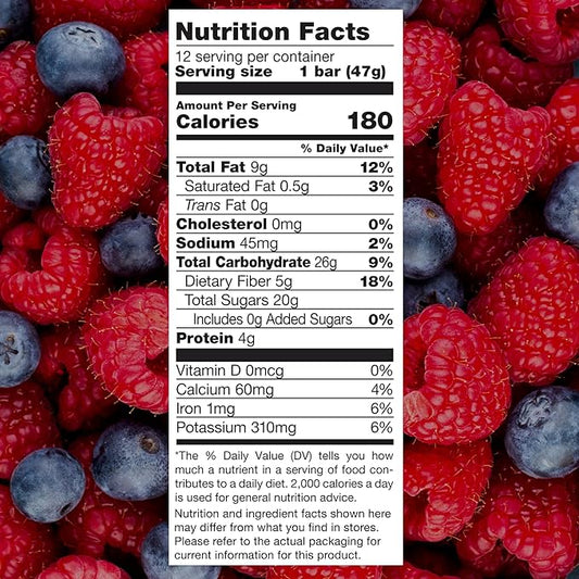 JONESBAR Organic Plant Based Protein Bars | Berries and Almonds | Fruit & Nut Bar, Kosher, Gluten Free, Breakfast Bars, School Snacks, Vegan Snack & Healthy Snacks for Adults and Kids (Pack of 12)