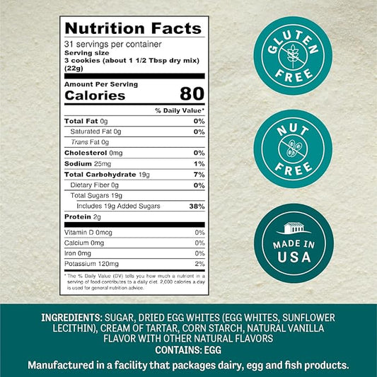 Judee’s Complete Meringue Powder Mix 1.5 lb (24oz) - Great for Baking and Decorating - No Preservatives - Gluten-Free and Nut-Free - Make Meringue Cookies, Pies, Frosting, and Royal Icing