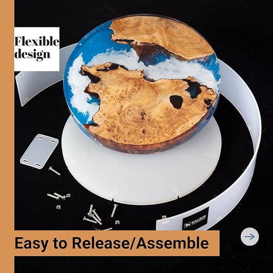 Resin Mold Large Round Deep -Kalinta 12inch Reusable Epoxy Round Molds for Resin Clock, Serving Tray Board, End Table,Floral Preservation Bouquet