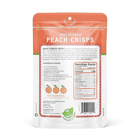 Nature’s Turn Freeze-Dried Fruit Snacks, Peach Crisps, Pack of 2 (1.2 oz Each)