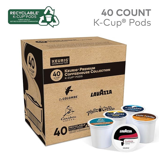 Keurig Premium Coffeehouse Collection, Single Serve Keurig K-Cup Pods, Medium and Dark Roast Coffees, 40-Count Box