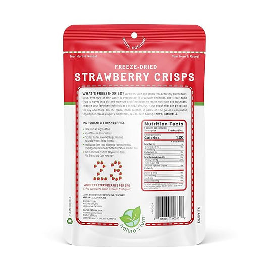 Nature’s Turn Freeze-Dried Fruit Snacks, Strawberry Crisps, Pack of 2 (1.2 oz Each)