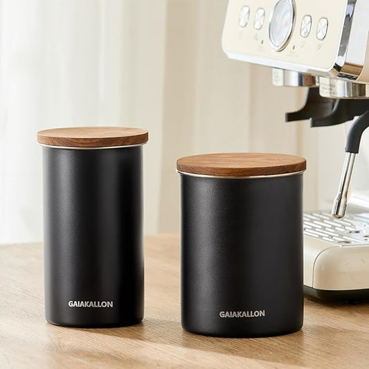 Vacuum Coffee Canister, Stainless Steel Airtight Coffee Storage Container, Coffee Container for 14oz Coffee Beans, Coffee Beans Storage, 42 fl.oz