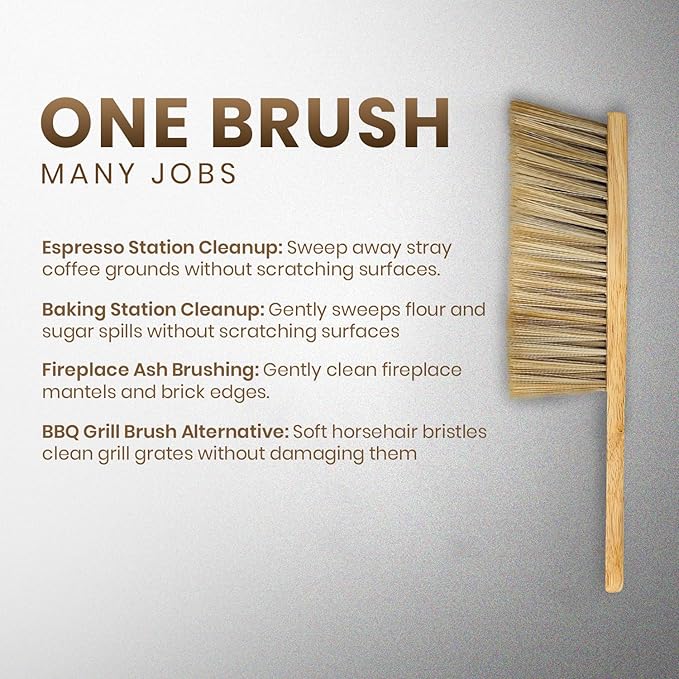 Rattleware Durable 11β Counter Brush - Solid Wood Handle, Horsehair Bristles & Static-Fre - Ideal for Home & Commercial Use