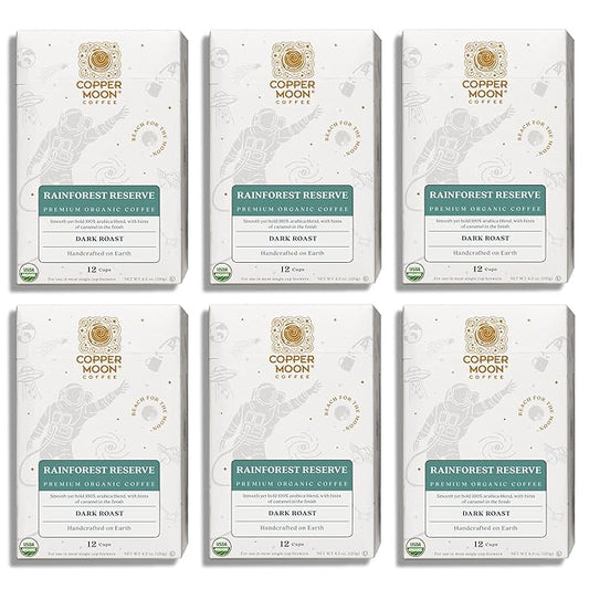 Copper Moon Single Serve Coffee Pods for Keurig K-Cup Brewers, Dark Roast, Rainforest Reserve Blend, 72 Count