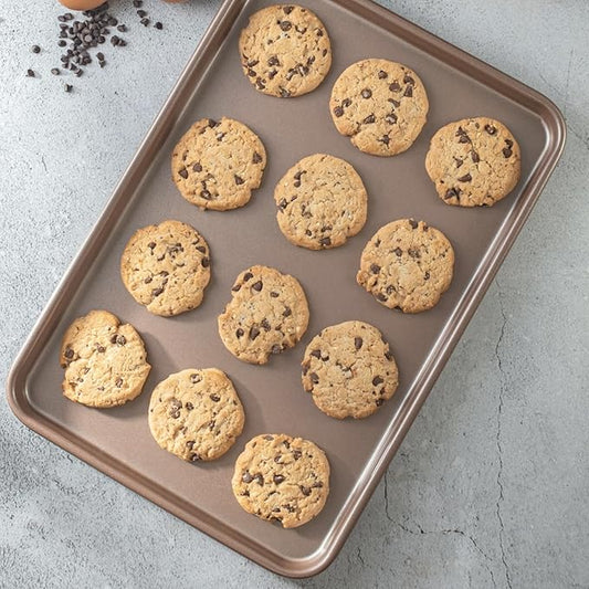Nonstick Non-Toxic 18-inch Half Baking Sheet 2-Pack | Premium Extra Thick Sheet Pan | Warp Resistant Large Cookie Sheet