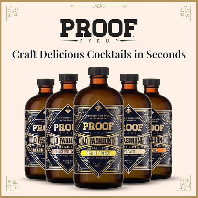Proof Syrup - Old Fashioned Cocktail Mix - Made with Real Bitters & Cane Sugar - Traditional Flavor - Fast, Easy, Delicious, Handcrafted Cocktail Syrup - 4oz