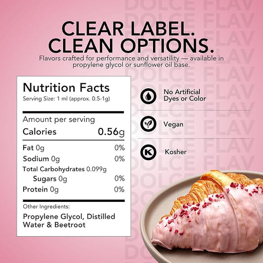 Dolce Flav Natural Pink Food Coloring – 2 oz Plant-Based Color from Beetroot with Graduated Dropper | Water-Soluble Liquid Dye for Baking, Frostings & Drinks | Kosher | Made in USA