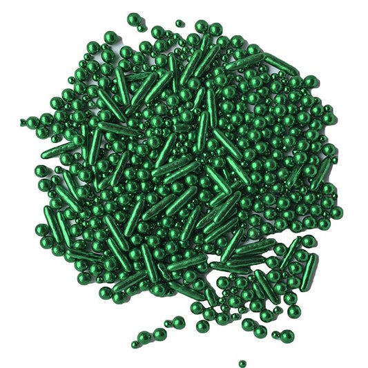 Sprinkles Green Pearl Sugar Candy Mix Size Baking Cake Decorations Cupcake Toppers Celebrations Shaker Jar Wedding Shower Party (120g/4.2oz)