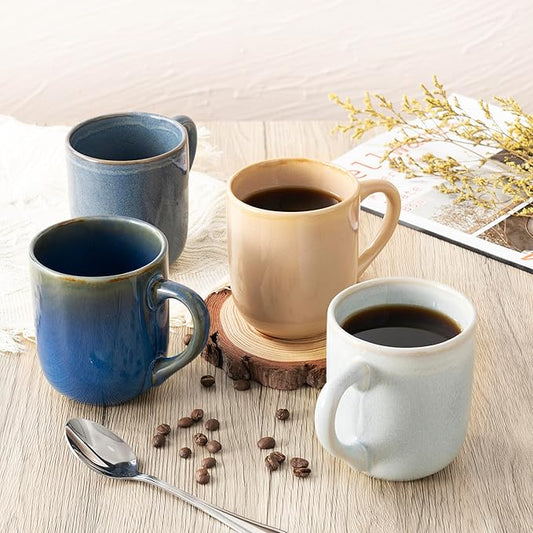 bestone Coffee Mugs Set of 6,12 oz Coffee Mugs, Ceramic Mugs with Handles,Cups Microwave & Dishwasher safe,Vibrant Colors