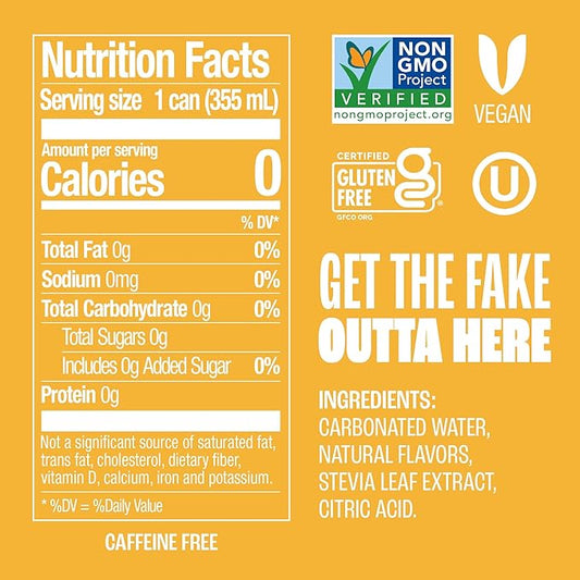 Zevia Zero Sugar Soda, Cream Soda, 12 oz Cans (24-Pack) – Naturally Sweetened, Non-GMO Project Verified, Gluten-Free, Vegan