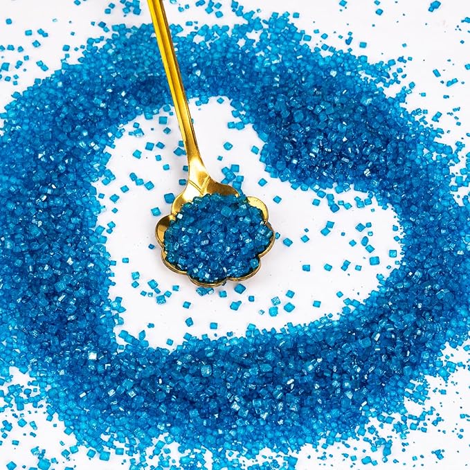 Edible Blue Sprinkles,Christmas Sanding Sugar for Cake Decorating,Sprinkle Crystals Mix for Cookies,Ice Cream,Fondant Cake,Caramel Apples,Cupcakes,Desserts,Blue Sugar Sprinkles,150g/5.3oz