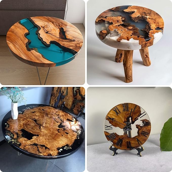 Resin Mold Large Round Deep -Kalinta 18inch Reusable Epoxy Round Molds for Resin Clock, Serving Tray Board, End Table,Floral Preservation Bouquet