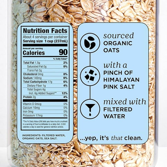 Mooala Organic Simple Oat Milk, 32oz - 3 Ingredient, Shelf Stable, No Gums, No Oils, No Fillers, Non-GMO, No Additives, Dairy Free Plant Based Milk, 6 pack