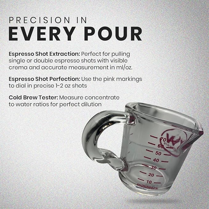 Rattleware 3 oz Espresso Shot Glass Pitcher β Double Spouted Genuine Barista Measuring Cup with Graduations in ml & oz β High-Volume, Commercial-Grade for Swift Espresso Pouring & Precision (2 Pieces)