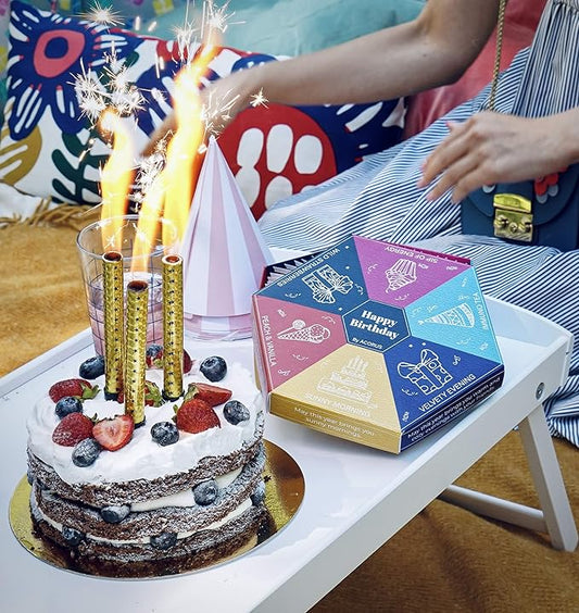 Acorus Happy Birthday Tea Gift Sets | Assorted Tea Set Birthday Present to Those Who We Care about | Herbal Fruit and Black Tea Variety Pack with Warm Wishes Written all Over the Box | 60 Tea Bags