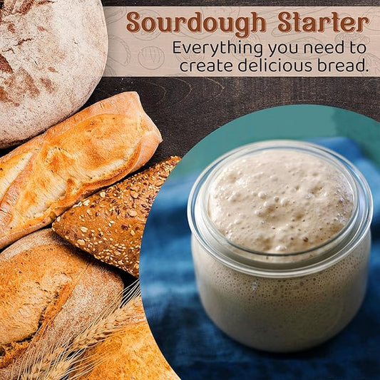Living Dough - 900 Year Old Sourdough Starter Culture - Active & Live Organic Sourdough Starter for Baking - For Artisanal Bread, Pizza Dough, Waffles & More