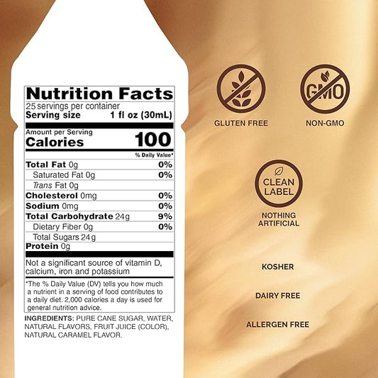 Monin - Caramel Syrup, Rich and Buttery, Great for Desserts, Coffee, and Cocktails, Gluten-Free, Non-GMO (750 ml)
