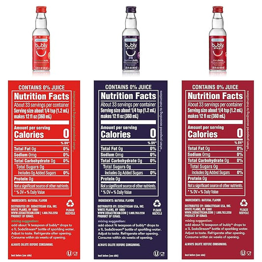 sodastream bubly Drops 3 Flavor Berry Bliss Variety, 4 Fl Oz