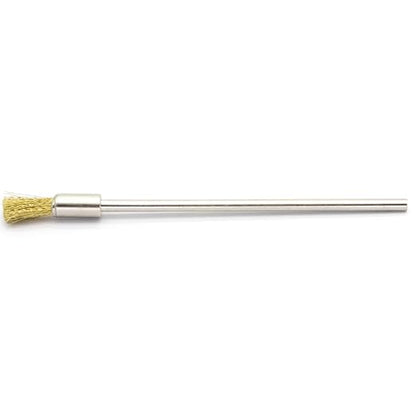 20PCS Brass Wire Brushes with Extended Handle - Metal Rust Removal, Polishing, Cleaning - 6mm Diameter, 1/8″ (3mm) Shaft, 100mm Length - Removes Burrs, Dust, and Oxide Layer - Rotary Tool Accessories