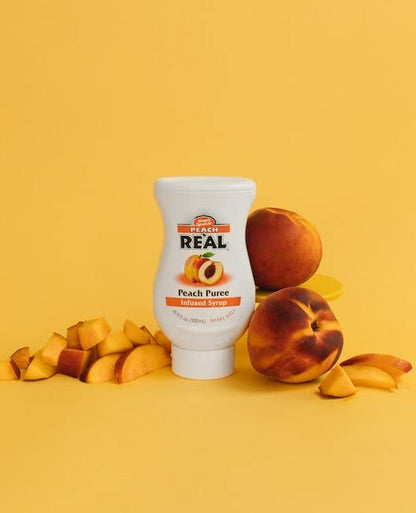 Peach Reàl Infused Exotics, Peach Puree Infused Syrup, 16.9 FL OZ Squeezable Bottle (Pack of 3)