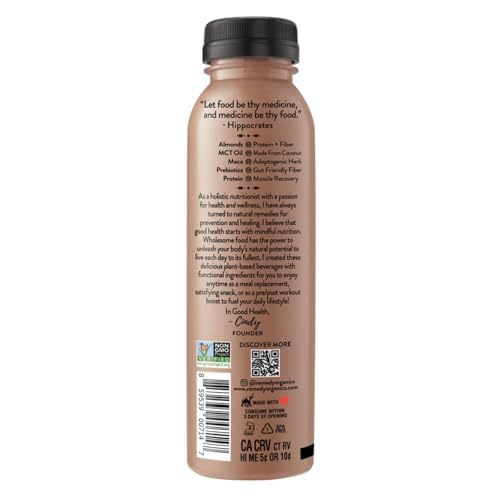 Remedy Organics Cold Brew Latte Power 12-Pack | Plant Based MCT Oil Protein Shakes, Ready to Drink | USDA Organic, Vegan, Gluten Free, Dairy Free, Soy Free | 12 Cold Brew Latte Bottles