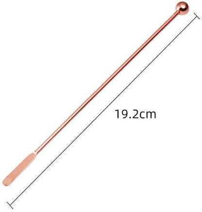 10 pcs Stainless Steel Coffee Beverage Stir Sticks Cocktail Stirrers Drink Swizzle Stick 7.4" Swizzle Stick Picks Tools Rose Gold