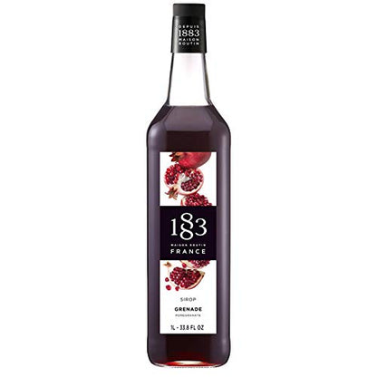 1883 Pomegranate Syrup for Drinks, Made in France, 1 Liter Glass Bottle
