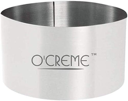 O'Creme Cake Ring Sturdy Stainless Steel Round Mousse Cake Ring Mold for Baking, Dessert Cake Decorating Pastry Rings 2-3/4 Inch Diameter x 1-1/2 Inch High