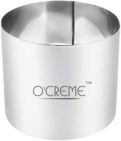 O'Creme Cake Ring Sturdy Stainless Steel Round Mousse Cake Ring Mold for Baking, Dessert Cake Decorating Pastry Rings 3-1/2 Inch Diameter x 3 Inch High