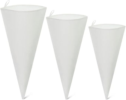 Jennice House Pastry Bags Set, 3 Pack of Reusable Cake Decorating Cotton Canvas Piping Icing Cupcake Bags in 3 Sizes -12 inch+14 inch+16 inch