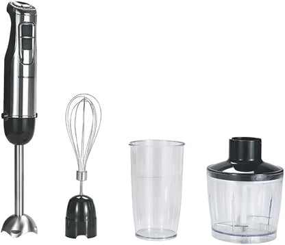 500W Powerful Hand Blender, 4-in-1 Immersion Blender with 6-Speed & Turbo, BPA-Free 600ml Beaker, Whisk, Food Chopper, Stainless Steel Blades, Ergonomic Grip