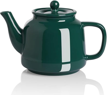 Sweejar 35 oz Porcelain Tea Pot, Teapot with Removable 18/8 Stainless Steel Infuser, Microwave & Dishwasher Safe Tea Maker, Tea Infuser Pots for Blooming loose Leaf Tea,Chrismas Women Gift (Jade)