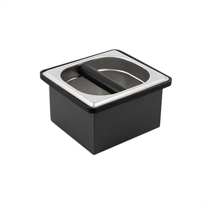 watchget Espresso Coffee Knock Box Durable Stainless Steel Dump Bin for Coffee Grounds with Removable Non-Slip Base Coffee Grounds Container for Home/Cafe, Small