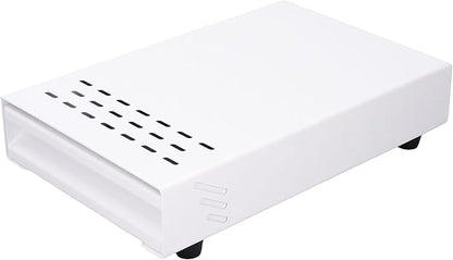 Coffee Knock Box Drawer, stainless steel Coffee Powder Box, Coffee Knock Box with Removable Rubber Strike Wood Pole and Non Slip Base (White)