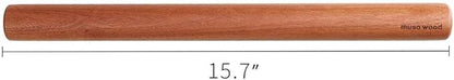 Muso Wood Sapele Wooden Dowel Rolling Pin for Baking,Tapered Roller for Fondant, Pie Crust, Cookie, Pastry (Dowel 15-3/4inch)