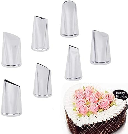 7 Pieces Rose Flower Piping Tips Set, Cake Decorating Tips Icing Piping Nozzles Set Cupcake Decorating Kit