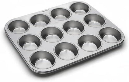 Fox Run Muffin and Cupcake Pan, 12 Standard Cup, Stainless Steel