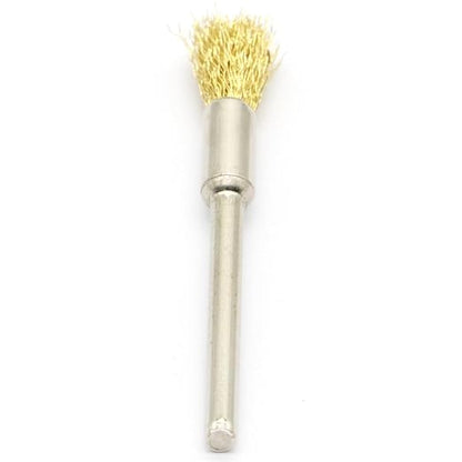 20PCS Brass Wire Brushes - Metal Rust Removal, Cleaning, and Polishing - 5mm Diameter, 1/8″ (3mm) Shaft - Removes Burrs, Dust, and Oxide Layer - Handles Rough Surfaces - Rotary Tool Accessories