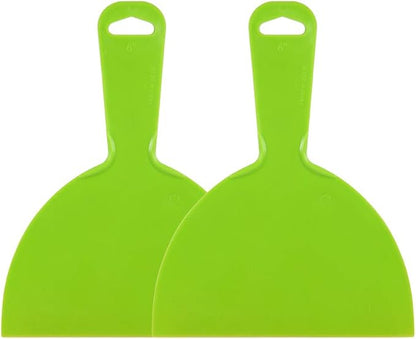 uxcell Putty Scraper 6" Plastic Flexible Putty Knives Disposable Spreader for Taping Drywall Wall Painting Green 2pcs