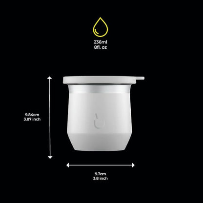 BALIBETOV Yerba Mate Cup – Vacuum Insulated Stainless Steel Gourd with Silicone Cover & Non-Slip Base – Includes 2 Bombillas & Cleaning Brush – Unique Design, Easy to Clean