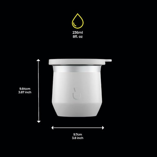 BALIBETOV Yerba Mate Cup – Vacuum Insulated Stainless Steel Gourd with Silicone Cover & Non-Slip Base – Includes 2 Bombillas & Cleaning Brush – Unique Design, Easy to Clean