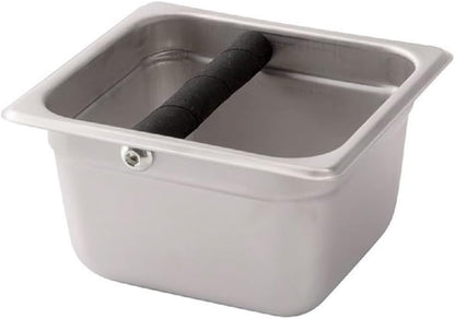 TrueCraftware- 4” Deep Commercial Grade Stainless Steel Coffee Knock Box with Rubber Knock Bar 0.6mm Thickness- Durable Barista Espresso Knock Box Perfect for Restaurant Cafes Home
