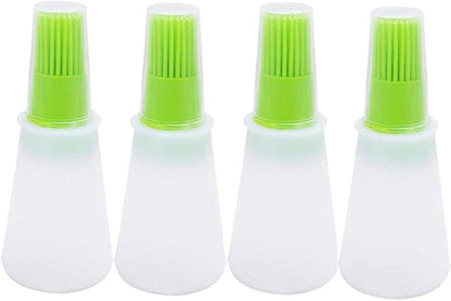 Silicone Oil bottle brush，BBQ/Pastry Basting Brushes,Silicone Cooking Grill Barbecue Baking Pastry Oil/Honey/Sauce Bottle Brush (4 PCS,green)