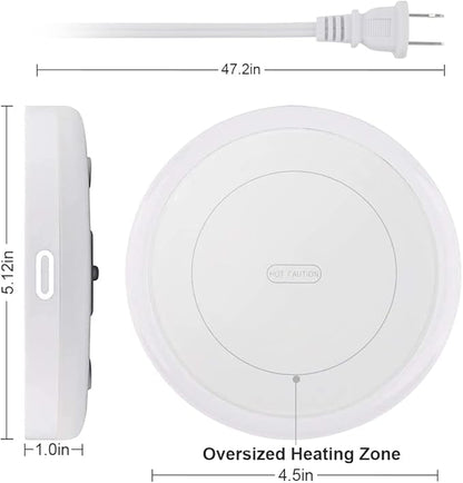 BESTINNKITS Smart Coffee Set Auto On/Off Gravity-Induction Mug Office Desk Use, Candle Wax Cup Warmer Heating Plate (Up to 131F/55C), 14oz (White Set)