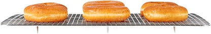 Restaurantware Met Lux 11.8 x 16.9 Inch Wire Baking Rack 1 Heavy-Duty Oven Wire Rack - Fits Half Size Sheet Pan Dishwashable Stainless Steel Cooling Rack Elevated Feet Oven-Ready Up To 575F