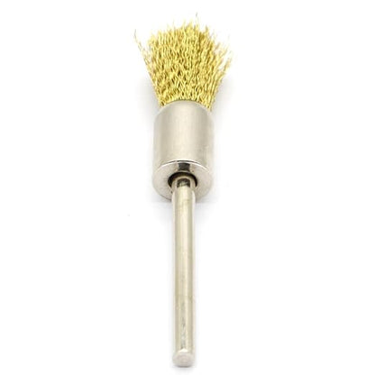 20PCS Brass Wire Brushes - Metal Rust Removal, Cleaning, and Polishing - 8mm Diameter, 1/8″ (3mm) Shaft - Removes Burrs, Dust, and Oxide Layer - Handles Rough Surfaces - Rotary Tool Accessories