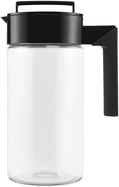 Takeya Airtight Pitcher - Everyday-Use Airtight Pitcher for Iced Tea & More - Clear Pitcher with Lid - Lightweight Kitchen Essential - Spill-Proof & Durable Kitchenware - 1 Quart, Black